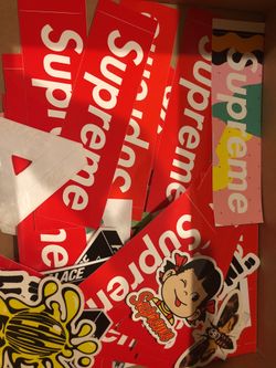 supreme stickers message me