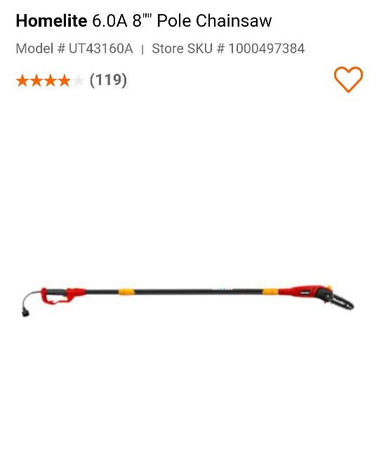 Homelite 8" Pole Chainsaw