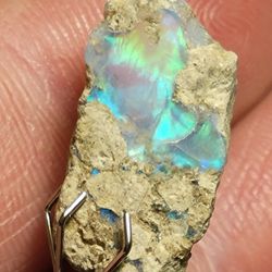 7.25ct Natural Teal Blue Ethiopian Fire Opal Rough Untreated Crystal