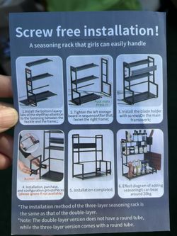 Spice Rack Organizer for Cabinet, carbon steel 3 Tier Kitchen Storage Racks Display Risers, Seasoning Organizer for Kitchen Cabinet Countertop Pantry 