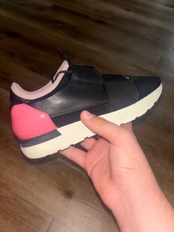 Balenciaga Race Runner Leather Mesh Black/Pink Women’s Sneacker Size 36 Size 6 US