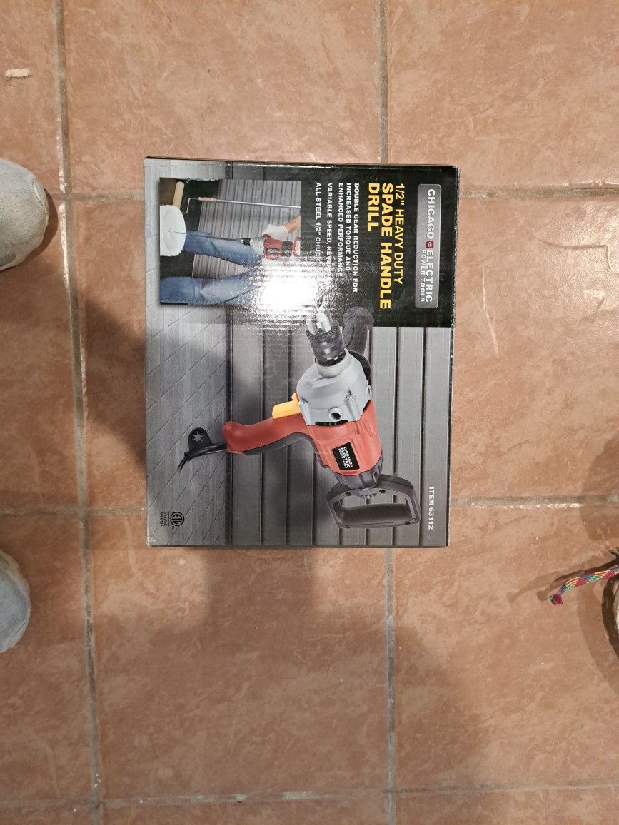Chicago Electric 1/2" Heavy Duty Spade Handle Drill
