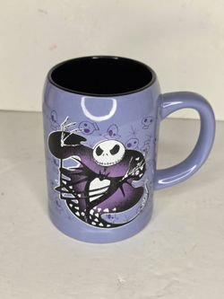 Disney Nightmare Before Christmas Jack Skellington 22oz Ceramic Mug Purple Black