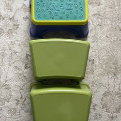 3 kid step stools green and purple