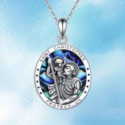 St. Christopher Oval Pendant Necklace San Cristobal