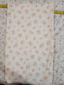White with pink flower fabric