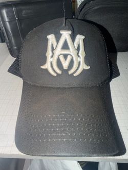 Amiri MA Logo Black Trucker Hat