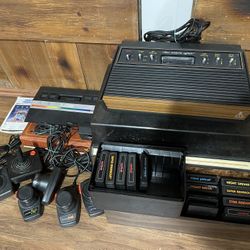 Atari 2600 Two System Bundle Games Cords Controllers Cases