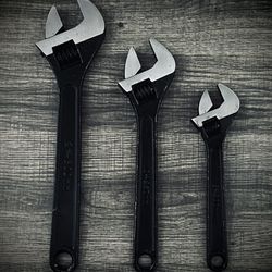 3 Pc. Forged Steel Adjustable Wrench Set
