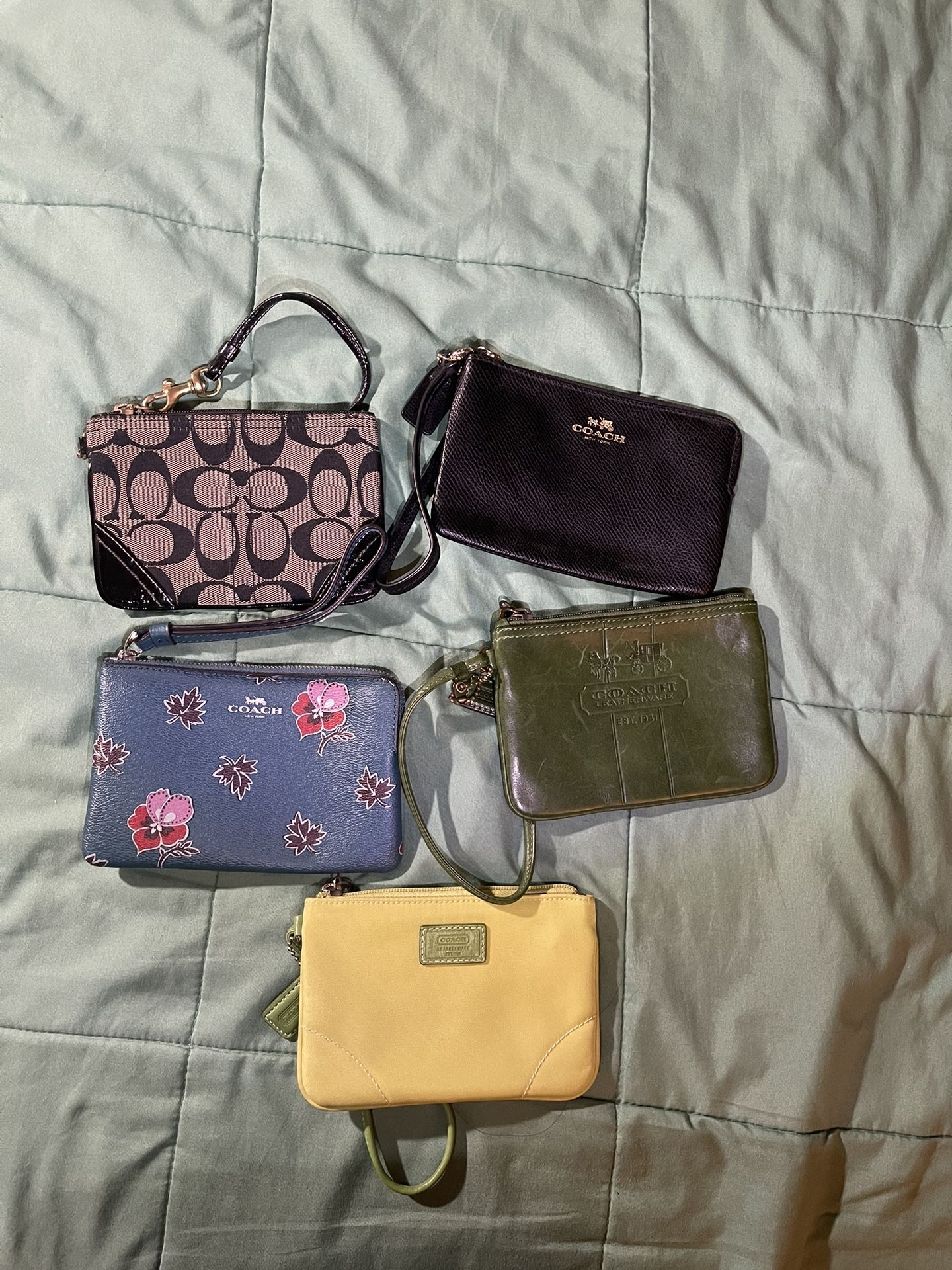 5 Coach Wristlets Coin Purses