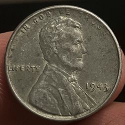 1943 no Mint Mark Steel Lincoln memorial penny 