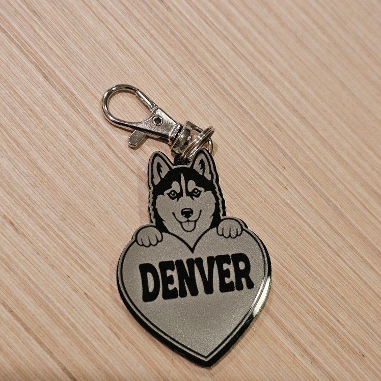 Pet Keychain Dog Keychain Puppy Keychain Laser Engraved Custom