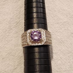 NEW Sterling Silver Ring with Purple & Clear  Rhinestones.   Size 12.  Bundle to save on shipping!   Please message me before leaving anything less th