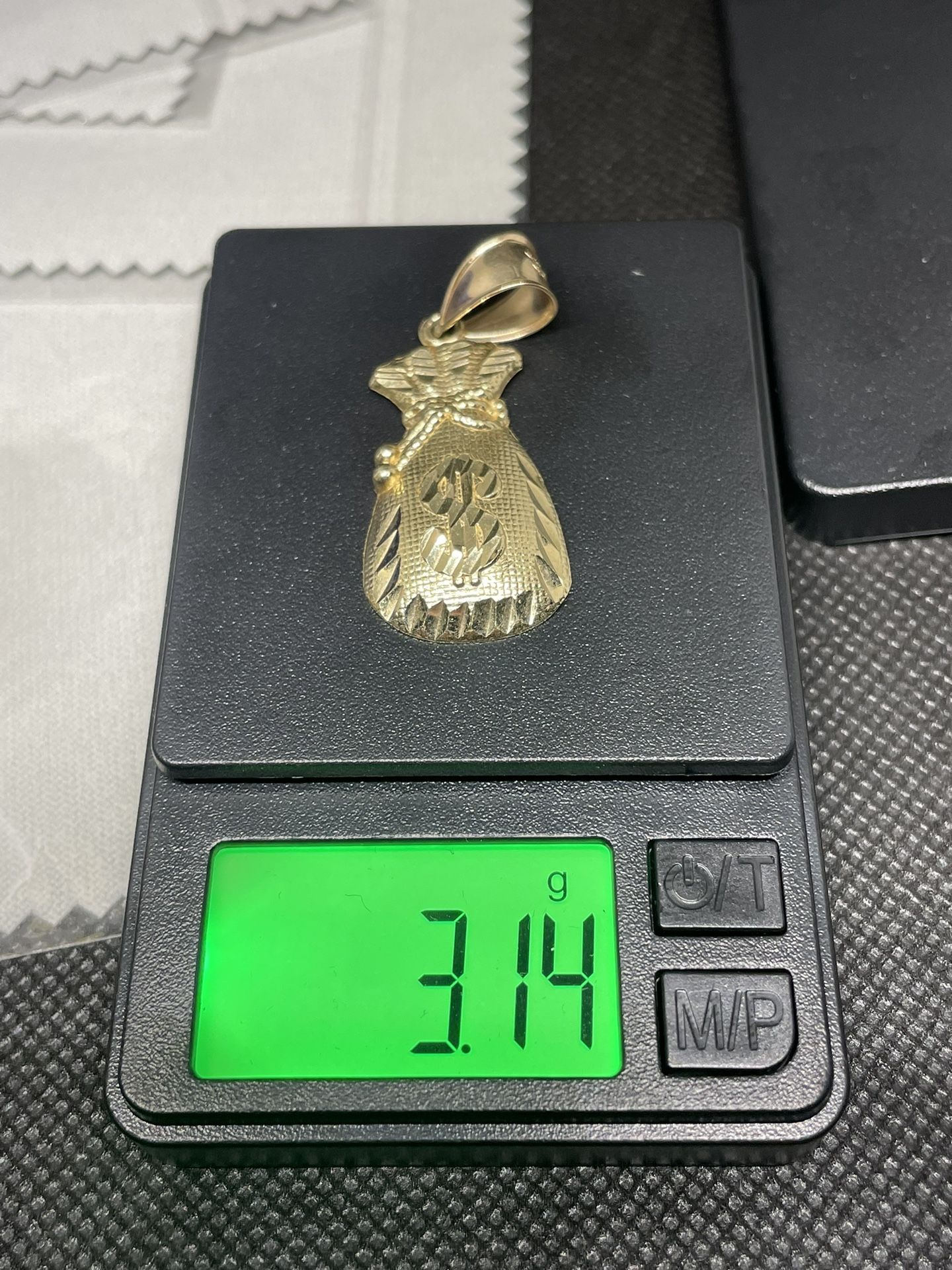 10k Gold Money Bag Pendant