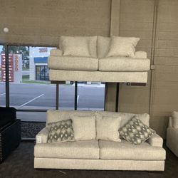 Cream Super Soft Sofa Couch Set 