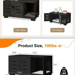  Cat Litter Box Enclosure with Scratch Pad