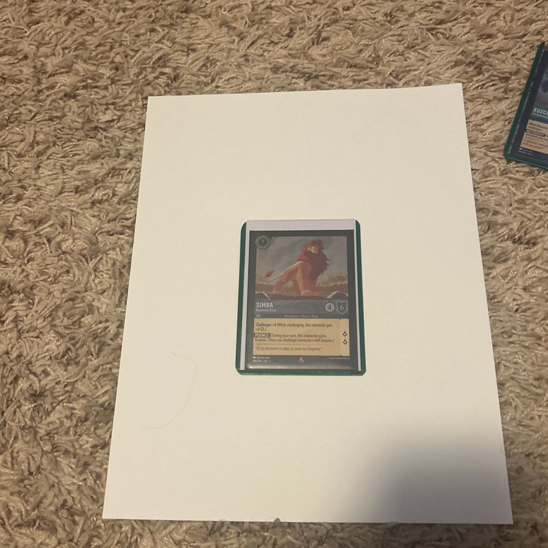 Disney Lorcana Simba Card