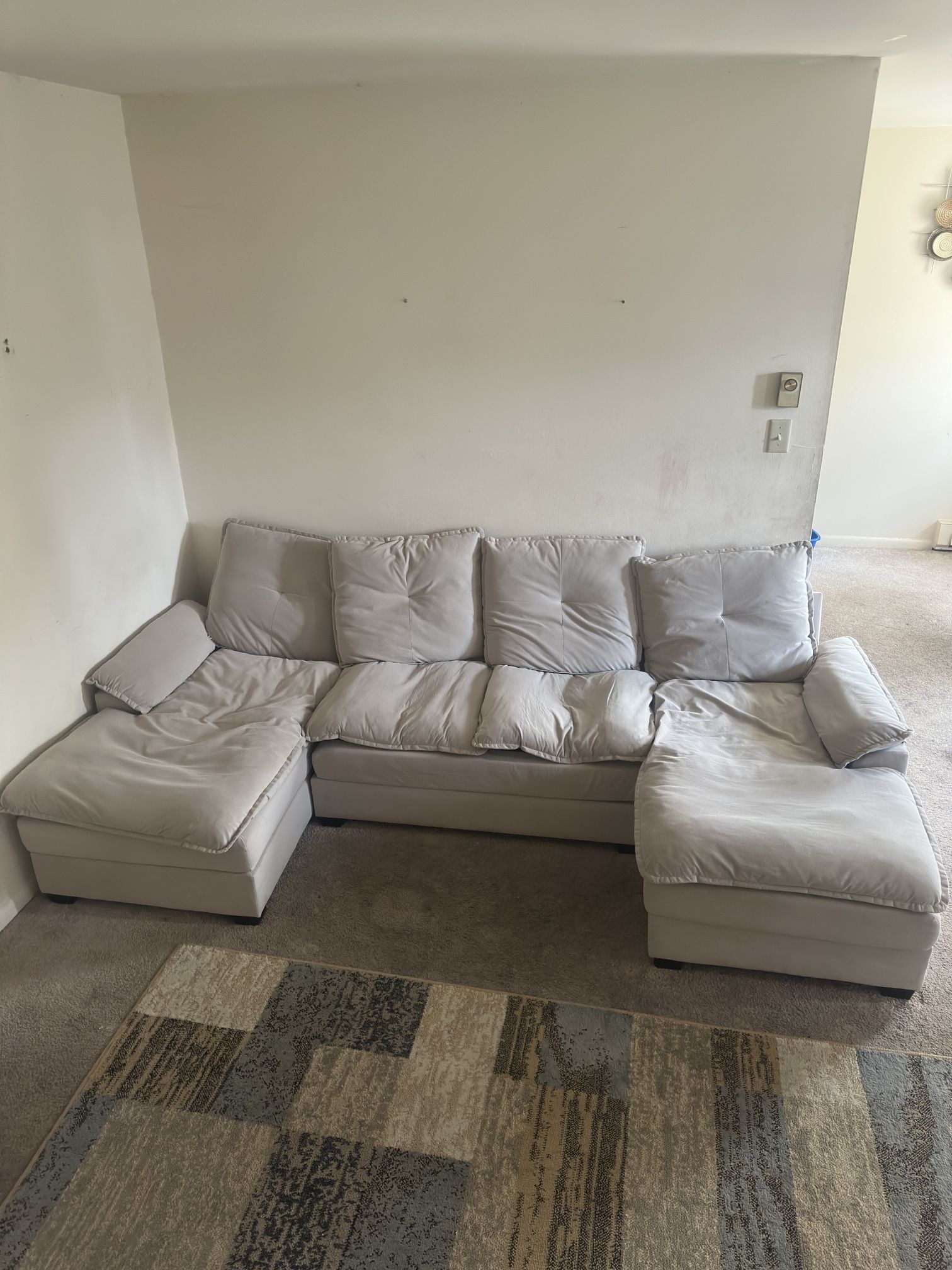 Light Tan Color Sectional Couch