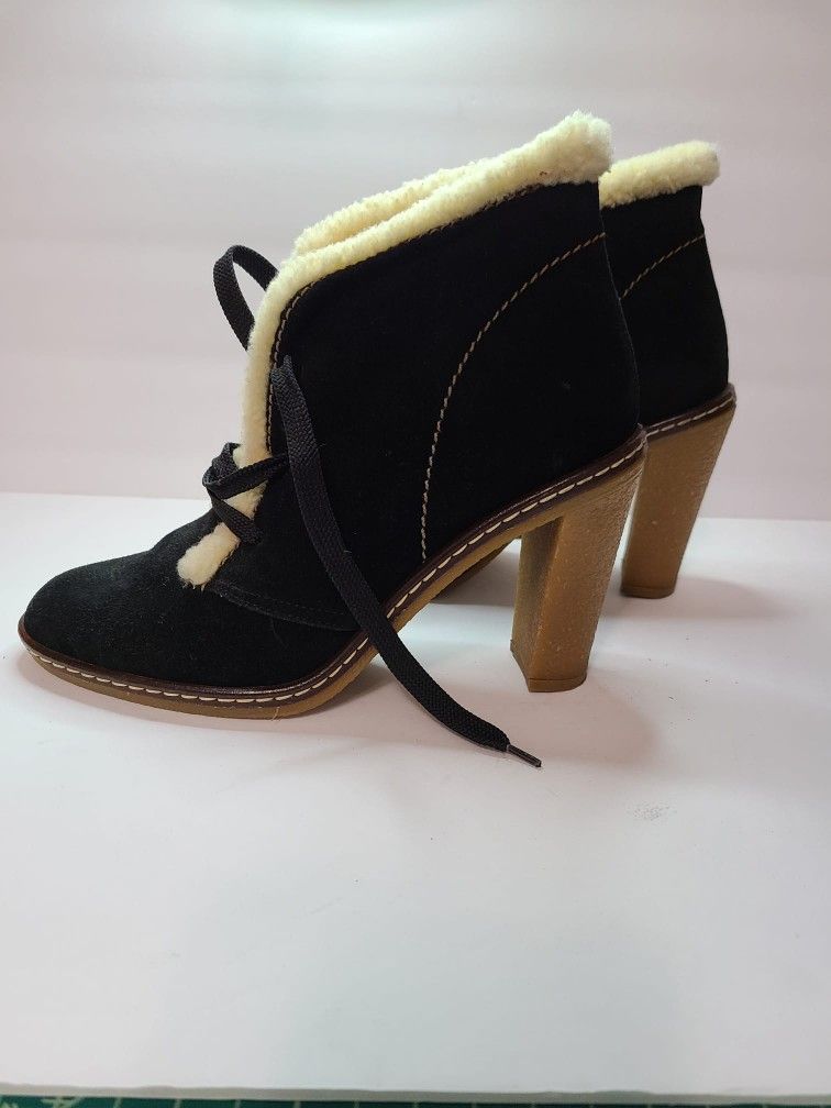 COACH  Suede And Fur Chunky Heel  Size:8