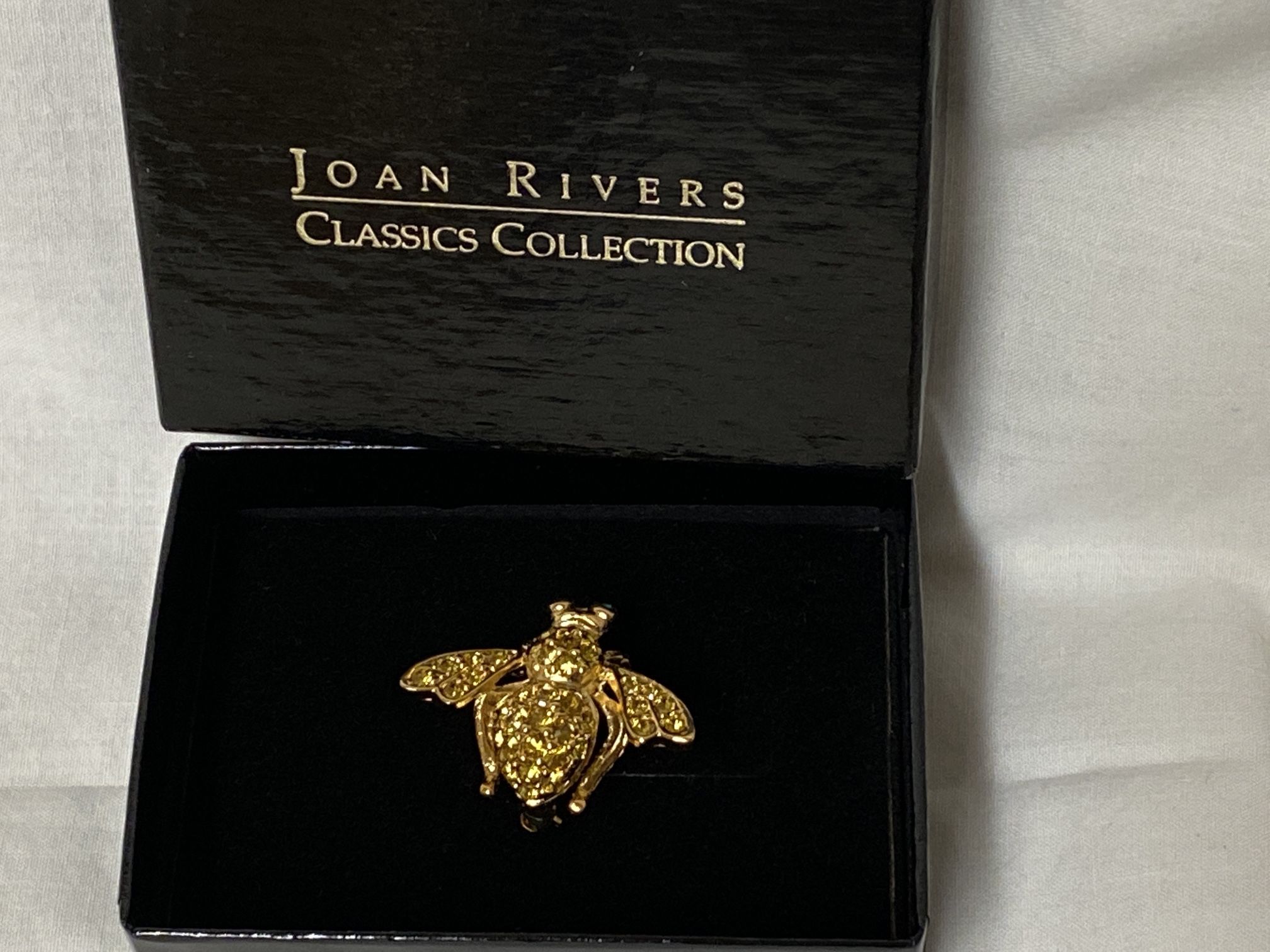 Vintage Joan Rivers Simulated Limon Quartz Bee Pin