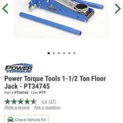 power torque low profile 1 1/2 ton Car Jack 