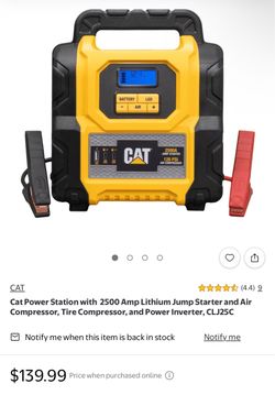CAT CLJ25C 2500A Jump Starter & Air Compressor