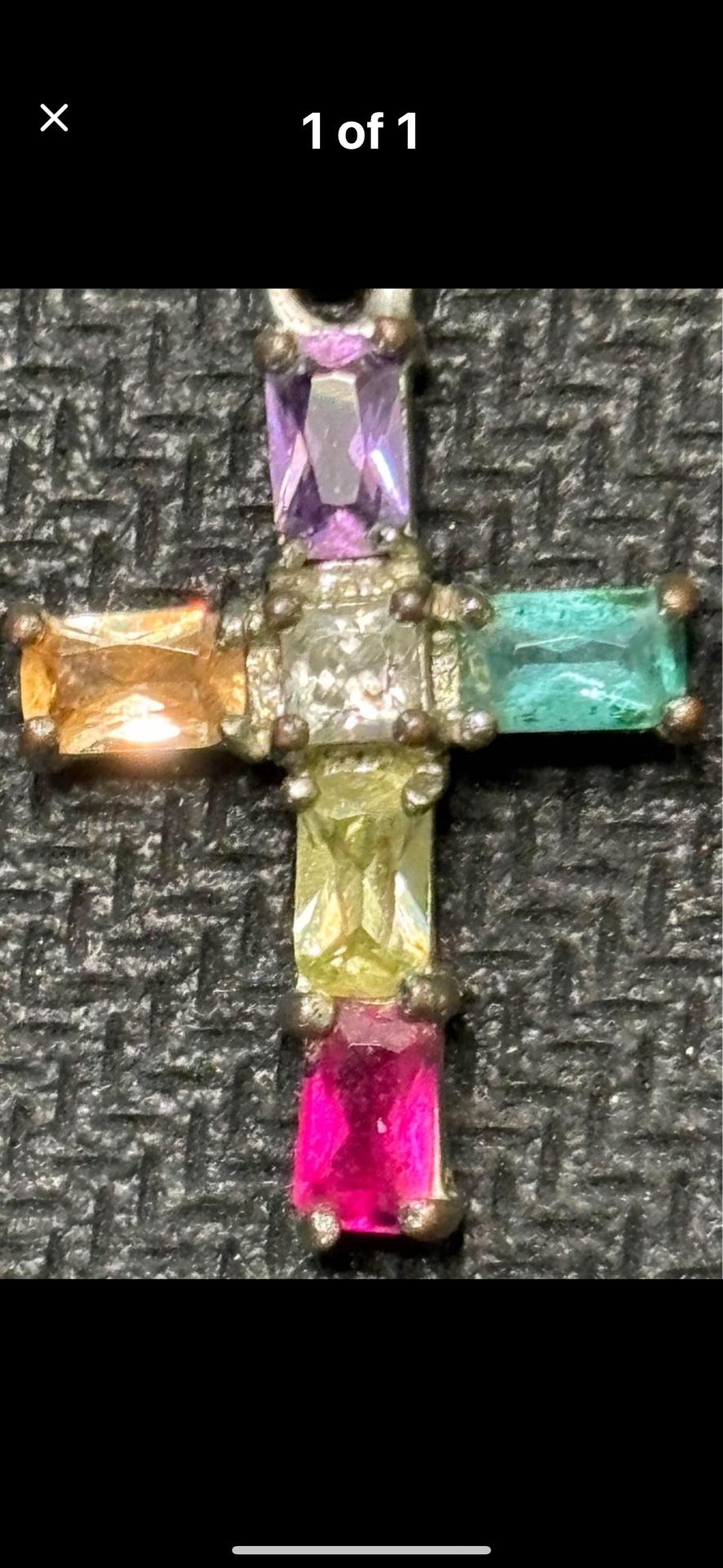 NOVICA Multi Gemstone Cross Pendant