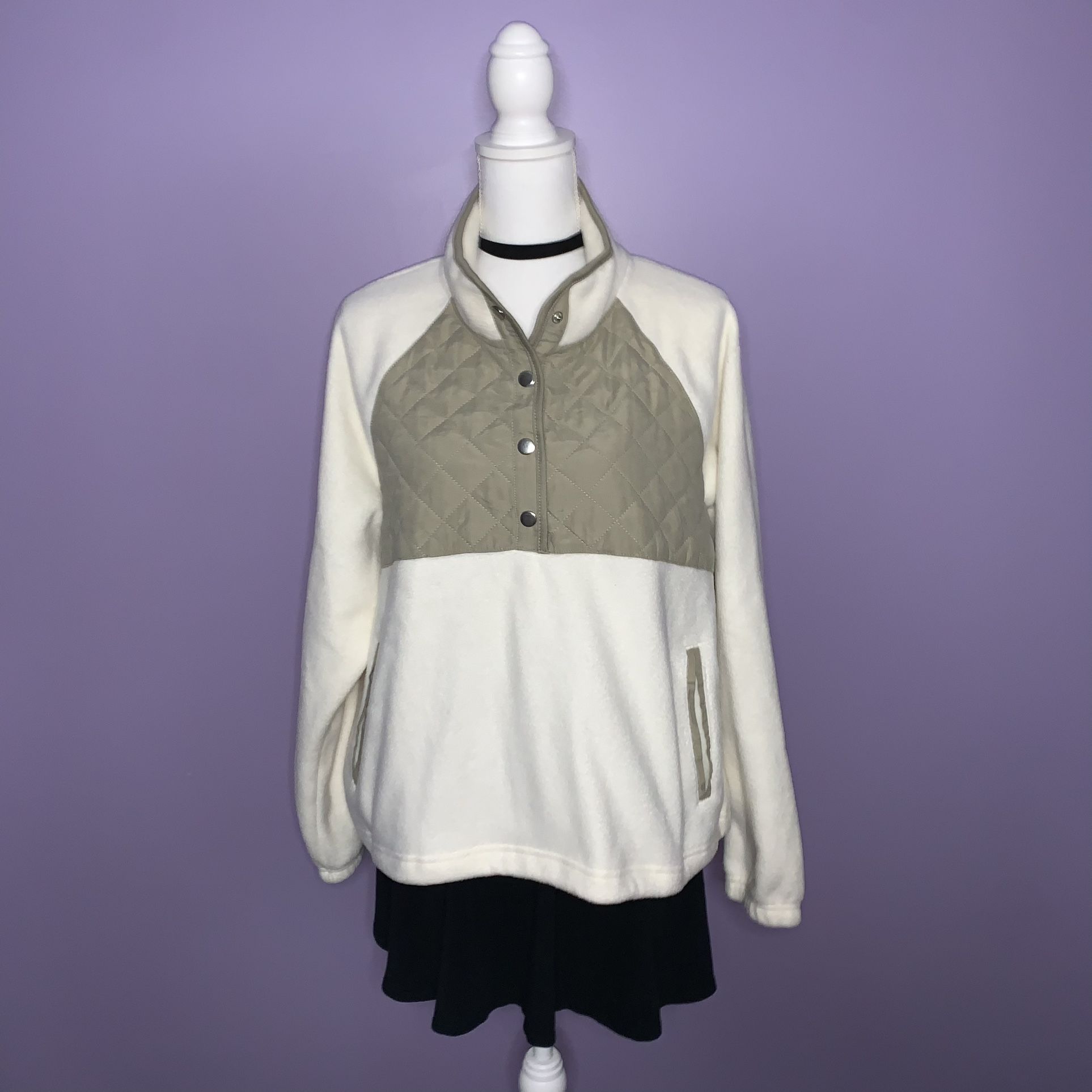 NWT Kyodan Cream and Olive Pullover