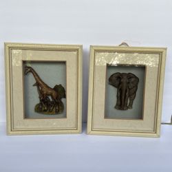 Elephant Giraffe Shadow Box Wall Art