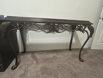 Solid Iron and Glass Hallway Table