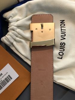 Louis Vuitton Mens LV Initiales Monogram Damier Ebene Belt Brown