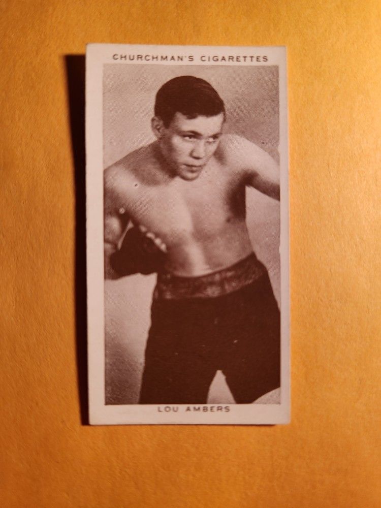 NM Authentic 1938 Churchman's Cigarettes Lou Ambers Boxing Tobacco Card #1