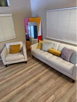 White Leather Couch Set