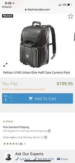 Pelican U160 half case half backpack Blk for Sale in Lakewood CA