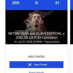 Neton Vega Concert June 27,2025 Toyota Arena 