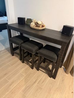 Bar with stools