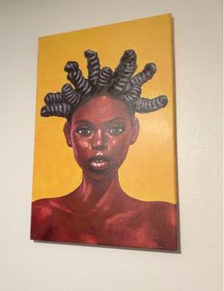 Black Woman/Bantu Knot Portrait Canvas
