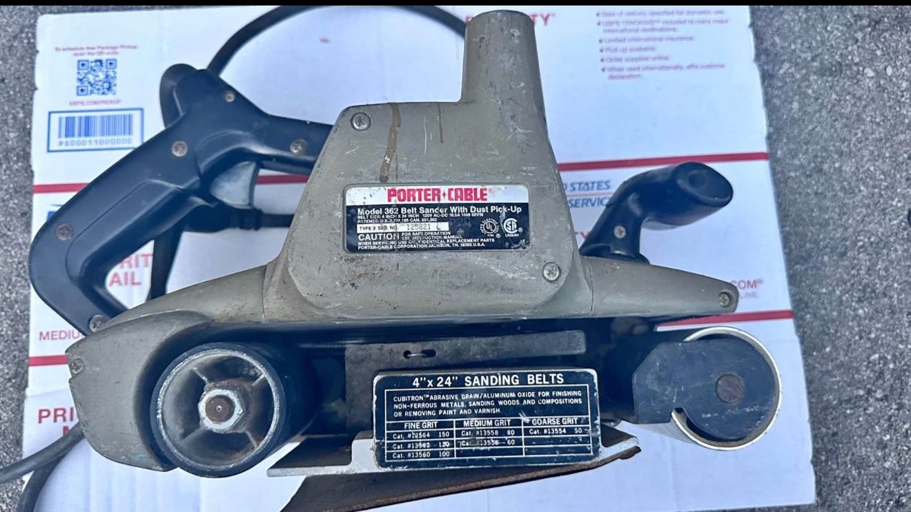 Porter-Cable 362 Belt Sander 4” x 24” – Heavy Duty – Tested – Works
