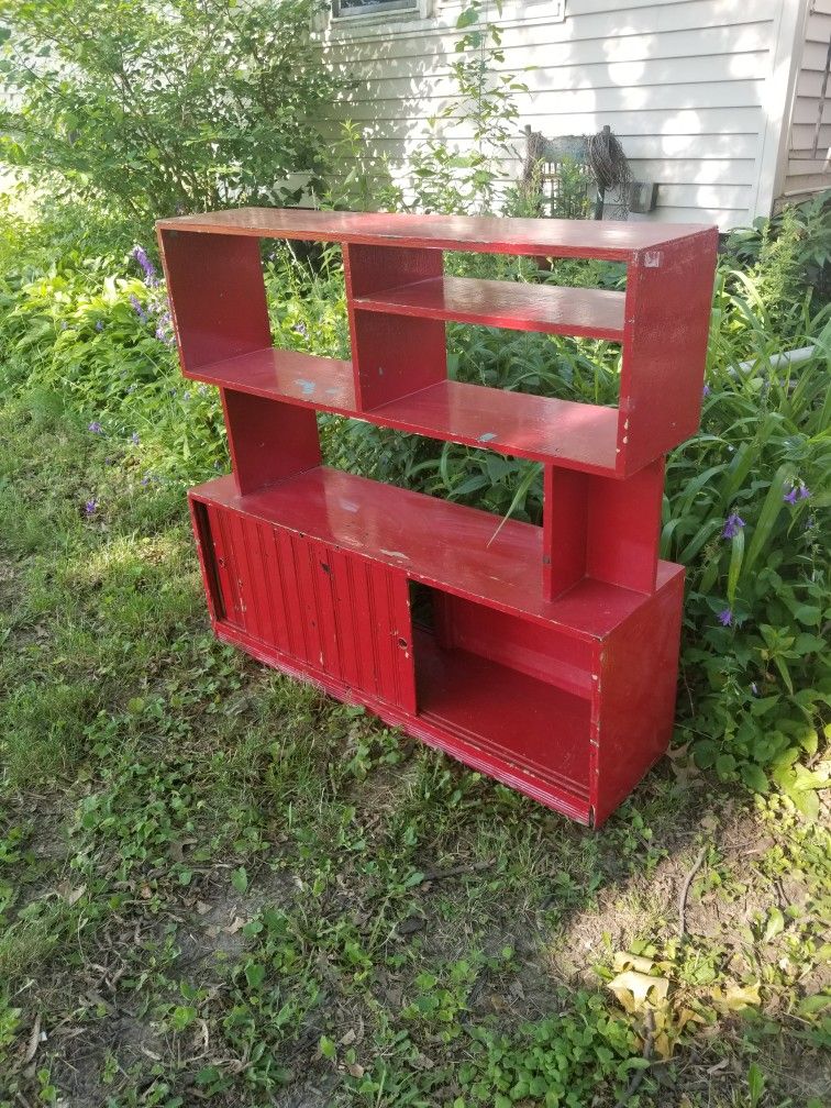cool red shelf or stand