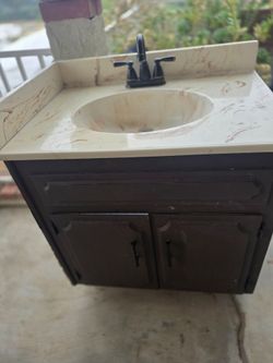 Toilet vanity with marble option sink and faucet
