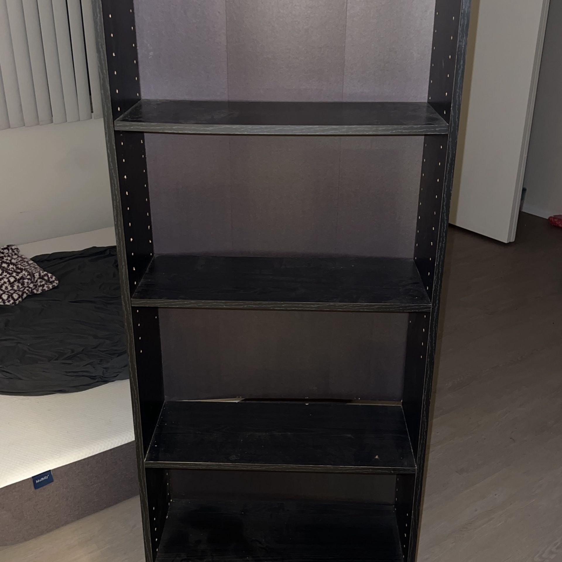 Black bookshelf