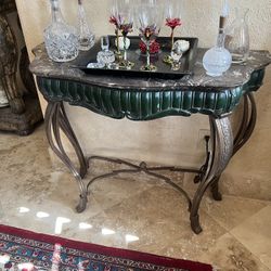 Metal And Marble Console Table