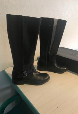 Black leather boots