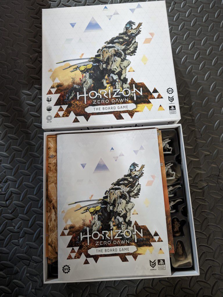 Horizon Zero Dawn Core Board Game And Stormbird Expansion ( Cards Are Sleeved )