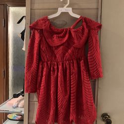 Red Lace Dress by Bloomingdales Size 8 Jr