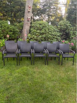 10 Bronze  stackable chairs for $40