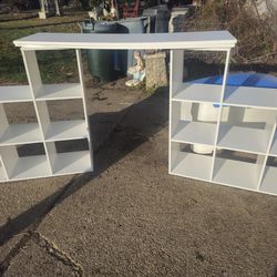 The price is firm.. two... 36x36 cubby bookshelves