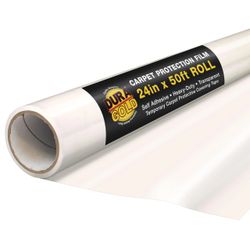 Carpet Protection Film 24-inch x 50-Foot Roll Clear Plastic Temporary Floor Protector Retail $25.00