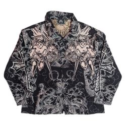 Rebel Vengeance Cherub Tapestry Gothic Shirt Medium