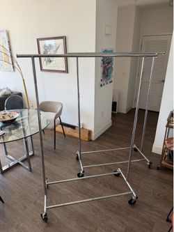 Rolling Clothing Racks – Heavy Duty Adjustable Clothing Rack with Wheels